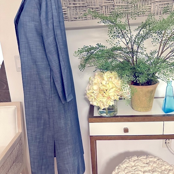 NWT Zero + Maria Cornejo Washed Indigo 100%Cotton, sleeves, 2 pockets - Picture 7 of 16